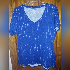 LuLaRoe Christy 2XL Blue with Arrows